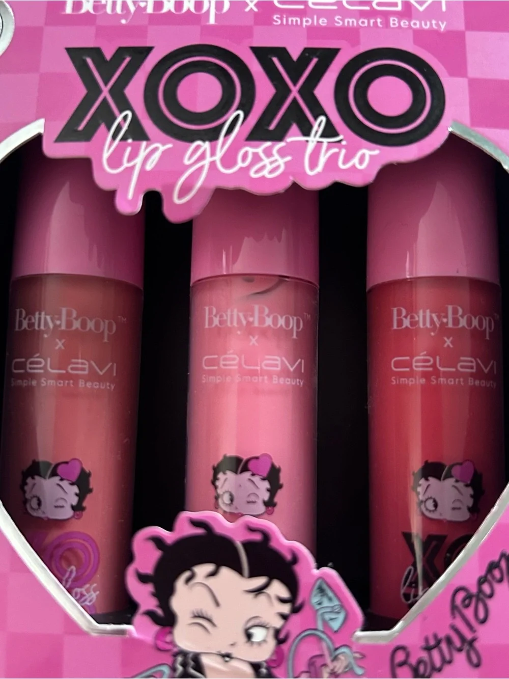 Betty Boop x Célavi XOXO Lip Gloss Trio - Pink Shades